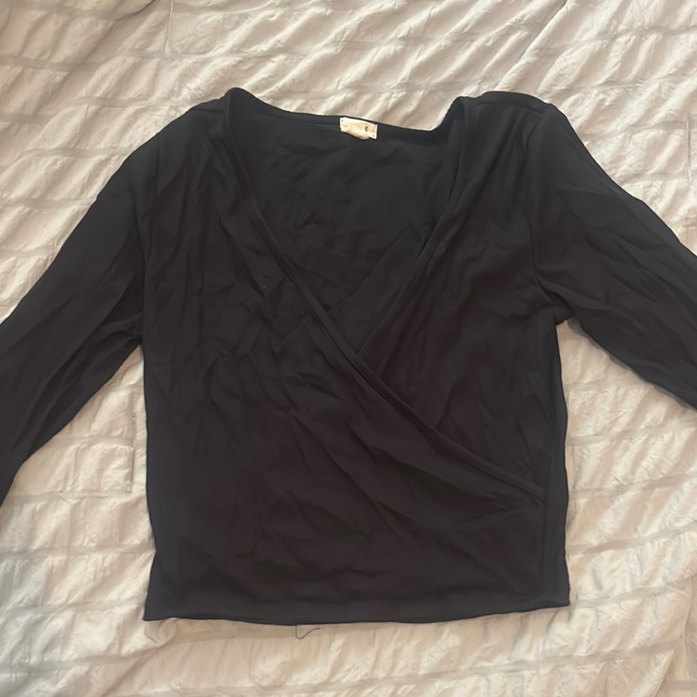 Elegant Black Wrap Top